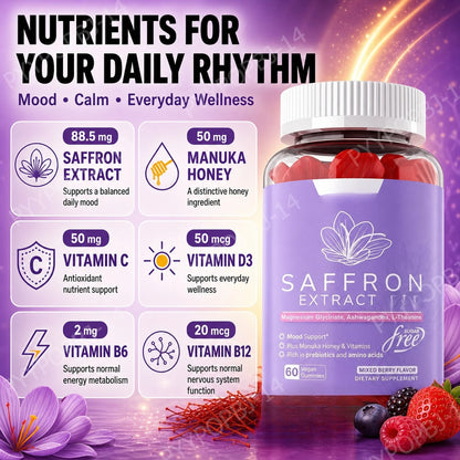 Saffron Mood Support Gummies - 60 Count