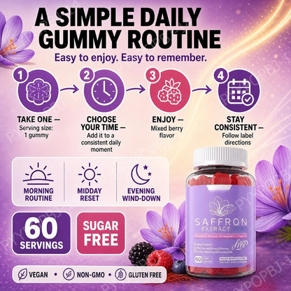 Saffron Mood Support Gummies - 60 Count